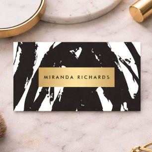 Tarjeta De Visita Resumen de pinceles negros para artista de maquill