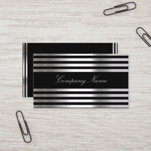 Tarjeta De Visita Resumen de plata blanca negra