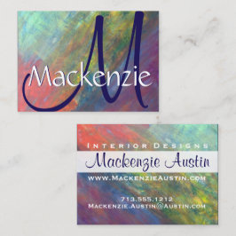 Tarjeta De Visita Resumen del arco iris | Pinceles psicodélicos de G