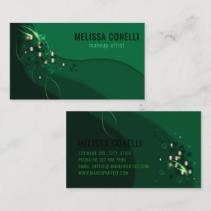 Tarjeta De Visita Resumen del diseño verde esmeralda y los ornamento