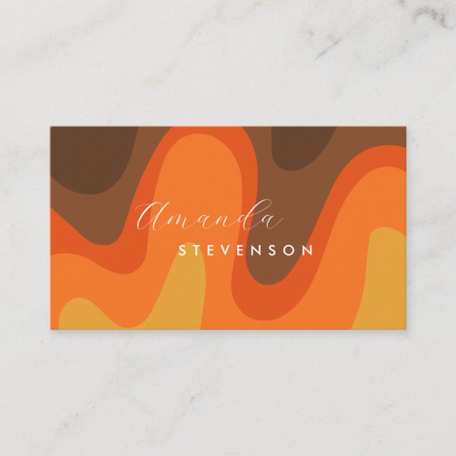 Tarjeta De Visita Resumen del líquido de ranura retro V (Anverso)