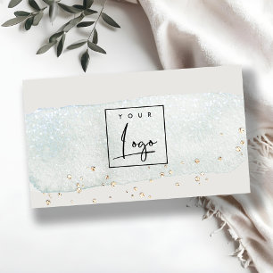 Tarjeta De Visita Resumen del logotipo de acuarela del pincel azul S