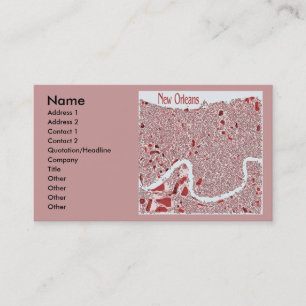 Tarjeta De Visita Resumen del mapa de Nueva Orleans