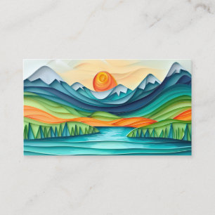 Tarjeta De Visita Resumen del paisaje del lago Sunset de bonito