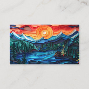 Tarjeta De Visita Resumen del paisaje del lago Sunset de bonito