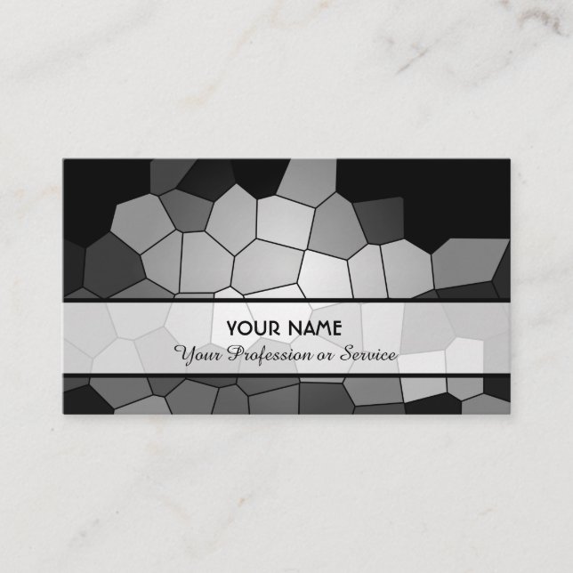 Tarjeta De Visita Resumen del patrón de mosaicos en blanco y negro (Anverso)