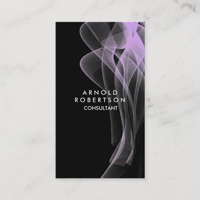 Tarjeta De Visita Resumen del patrón de onda único elegante (Anverso)