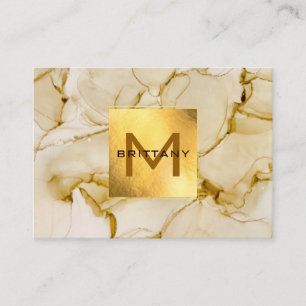 Tarjeta De Visita Resumen elegante del Relieve metalizado dorado Bei