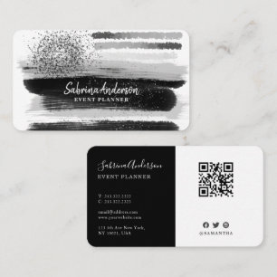 Tarjeta De Visita Resumen elegante moderno negro y blanco