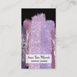 Tarjeta De Visita *~* Resumen excéntrico Purpurina de Moda Girly Fe