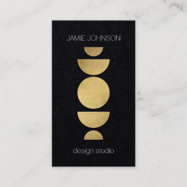 Tarjeta De Visita Resumen Fases de la Luna Papel negro de arte geomé