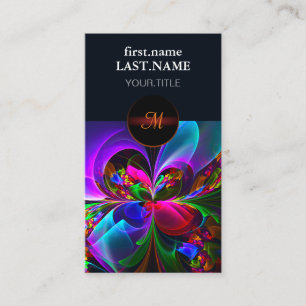 Tarjeta De Visita Resumen floral moderno Patrón azul rojo del arte #