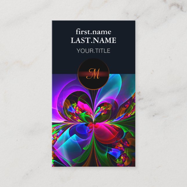 Tarjeta De Visita Resumen floral moderno Patrón azul rojo del arte # (Anverso)