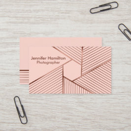 Tarjeta De Visita Resumen Fotógrafo de Relieve metalizado dorado Geo