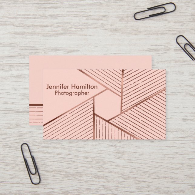 Tarjeta De Visita Resumen Fotógrafo de Relieve metalizado dorado Geo (Anverso/Reverso In Situ)