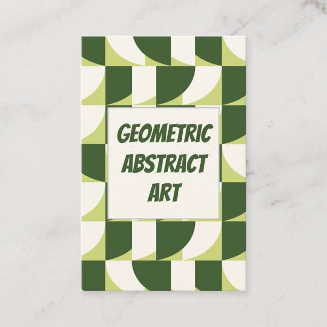Tarjeta De Visita Resumen geométrico verde blanco (Anverso)