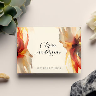 Tarjeta De Visita Resumen Guión de color de agua floral Boho Colores