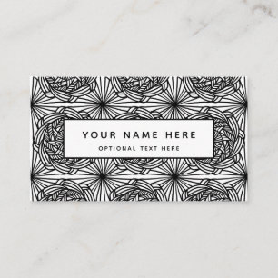 Tarjeta De Visita Resumen Línea Art Black White Mandala