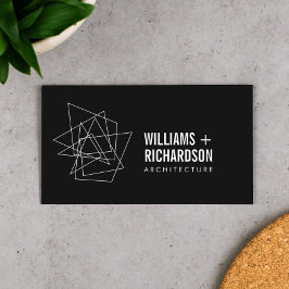 Tarjeta De Visita Resumen Logotipo de arquitectura geométrica blanco
