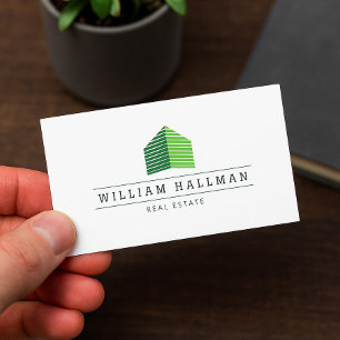 Tarjeta De Visita Resumen Logotipo de inicio Verde/Blanco