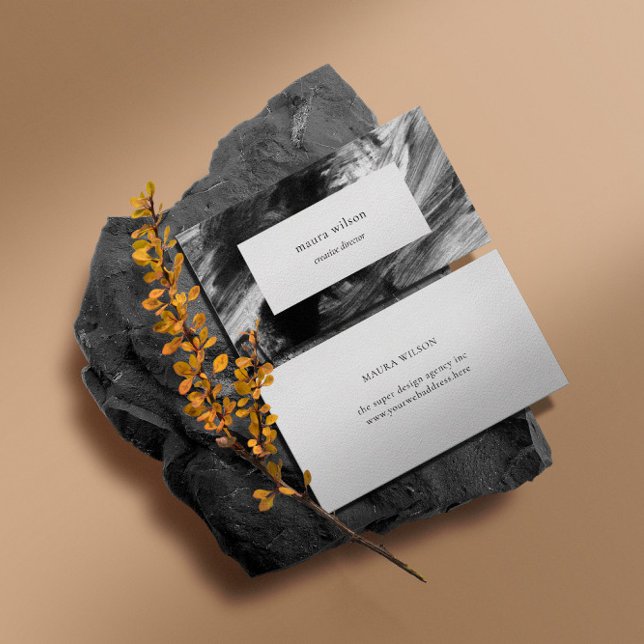 Tarjeta De Visita Resumen mínimo moderno Pintura en blanco y negro (Subido por el creador)