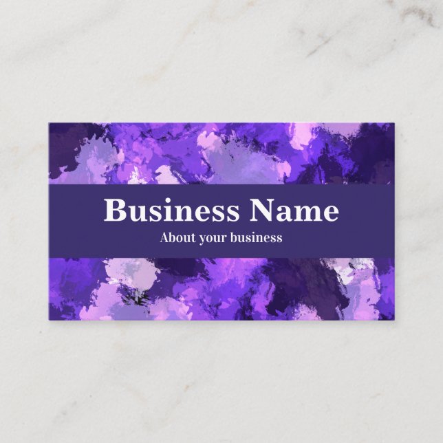 Tarjeta De Visita Resumen moderno de Guay azul, morado y rosado (Anverso)