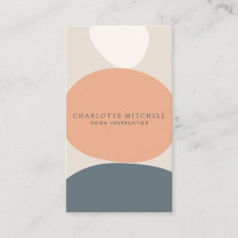 Tarjeta De Visita Resumen moderno de Zen Stones Peach/Blue Logo Yoga