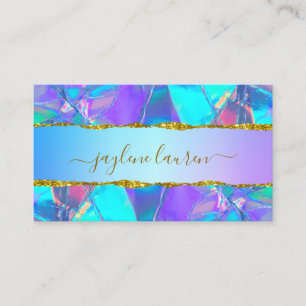 Tarjeta De Visita Resumen moderno Faux Holographic