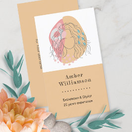 Tarjeta De Visita Resumen moderno forma Moda de mujer rosa Naranja b