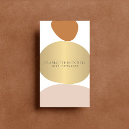 Tarjeta De Visita Resumen moderno Logotipo Zen Stones Gold Yoga, Mas