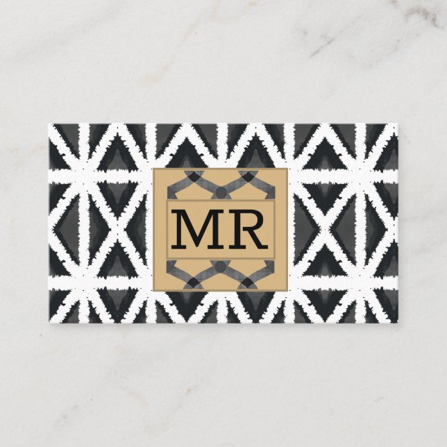 Tarjeta De Visita Resumen moderno monogramado (Anverso)