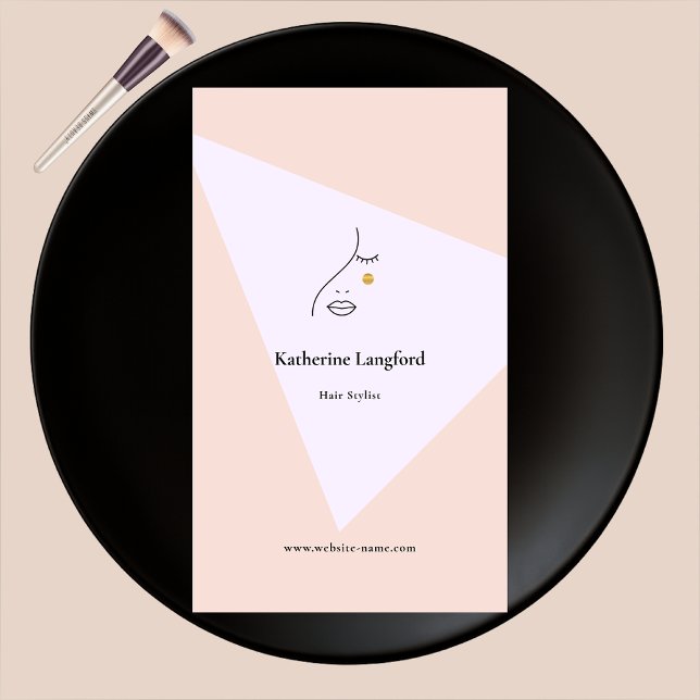 Tarjeta De Visita Resumen moderno Mujer Belleza Face Log Hair Stylis (Subido por el creador)