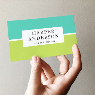 Tarjeta De Visita Resumen moderno profesional verde y amarillo