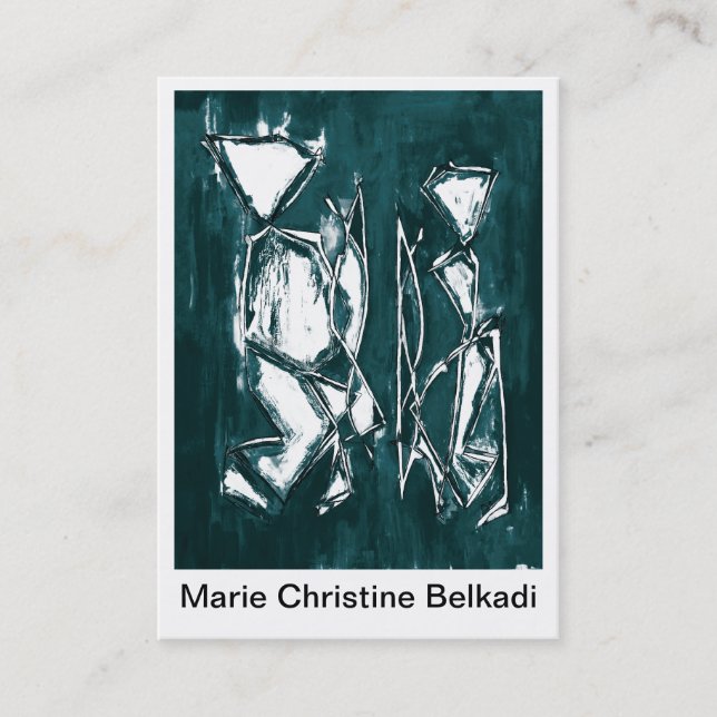 Tarjeta De Visita Resumen moderno Redes artísticas grises oscuras y  (Anverso)