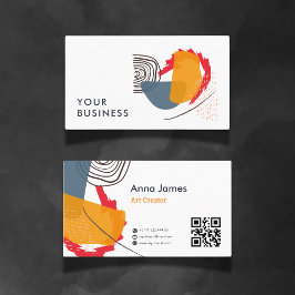 Tarjeta De Visita Resumen moderno, trazo de pinceles lúdico, color