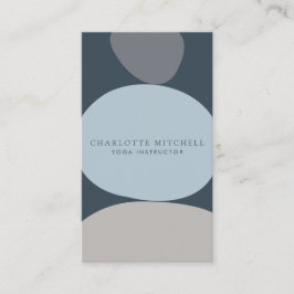 Tarjeta De Visita Resumen moderno Zen Stones Azul logotipo Yoga, Mas