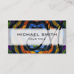 Tarjeta De Visita Resumen Monograma del patrón mosaico #8