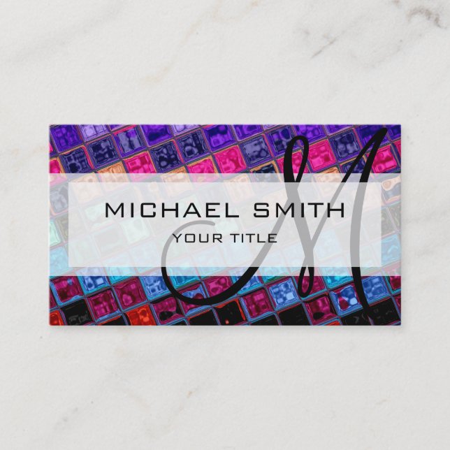 Tarjeta De Visita Resumen Monograma del Personalizado del patrón mos (Anverso)