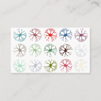 Tarjeta De Visita Resumen neuronal Cojín decorativo de arte multicol