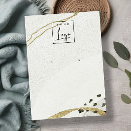 Tarjeta De Visita Resumen Pantalla del logotipo de marfil-negro dora