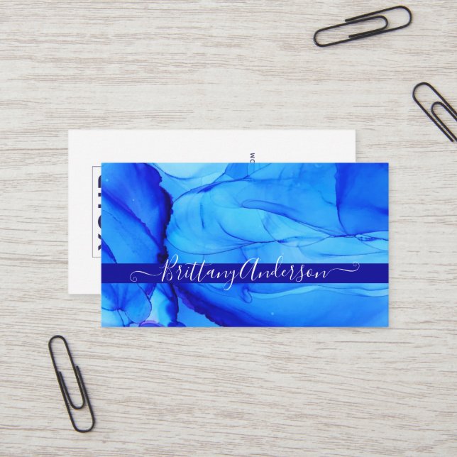 Tarjeta De Visita Resumen Personalizado azul índigo único agio (Anverso/Reverso In Situ)