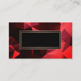 Tarjeta De Visita Resumen, poligonal, rojo, rojo y negro