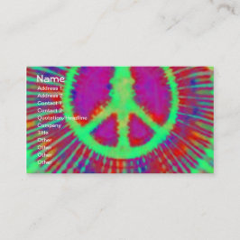 Tarjeta De Visita Resumen Psicodélico Signo de paz de tinte