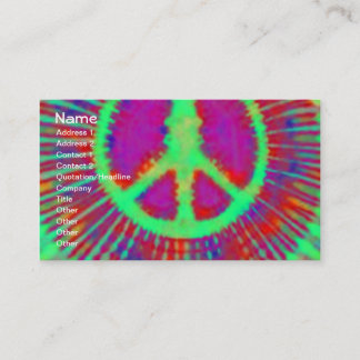 Tarjeta De Visita Resumen Psicodélico Signo de paz de tinte
