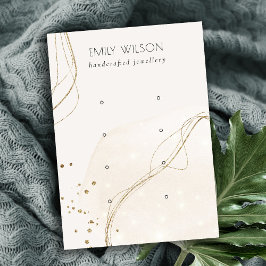 Tarjeta De Visita Resumen Purpurina Ivory Gold 4 Stud Earl Display