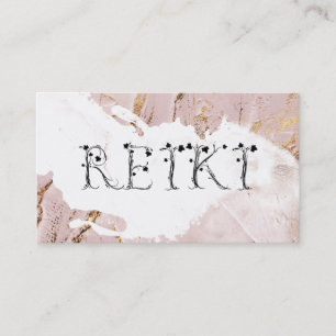 Tarjeta De Visita *~* Resumen Rosa de pintura de oro sacude a REIKI