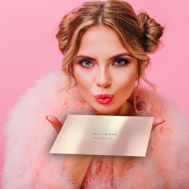 Tarjeta De Visita Resumen Rosa de Rubor Pearly (Rose Blush Pearly Abstract Minimal Silk Metallic Business Card)