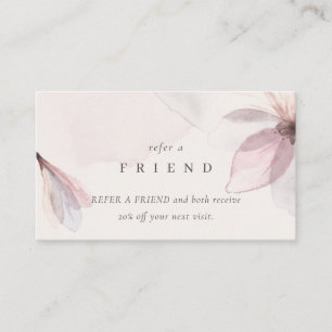 Tarjeta De Visita Resumen Rubor Watercolor Floral Refiérase a un ami
