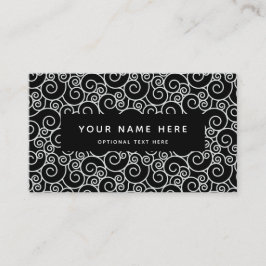 Tarjeta De Visita Resumen Swirl Spirl Black White Business Card