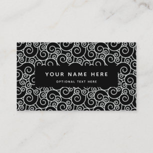 Tarjeta De Visita Resumen Swirl Spirl Black White Business Card
